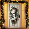 thumbnail image 6 of HomeKingdee Snowman Door Cover Christmas Banner for Front Door Outdoor Indoor Decoration Large Holiday Wall Backdrop with Red Scarf Pinecones Santa Hat Winter Decoration, 6 of 6