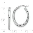 thumbnail image 3 of 14K White Gold Plated Wire & Clutch Hoop Earrings, 3 of 7