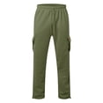 thumbnail image 4 of TrendOFT Cargo Sweatpants for Men Baggy Athletic Workout Straight Leg Stretch Cargo Pants Drawstring Tactical Sweat Pants with Multi Pockets Army Green M, 4 of 8