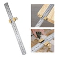 thumbnail image 4 of Almencla 30cm Stainless Steel Ruler with 45 degree Limit Block High Precision Wood Positioning Copper, 4 of 8