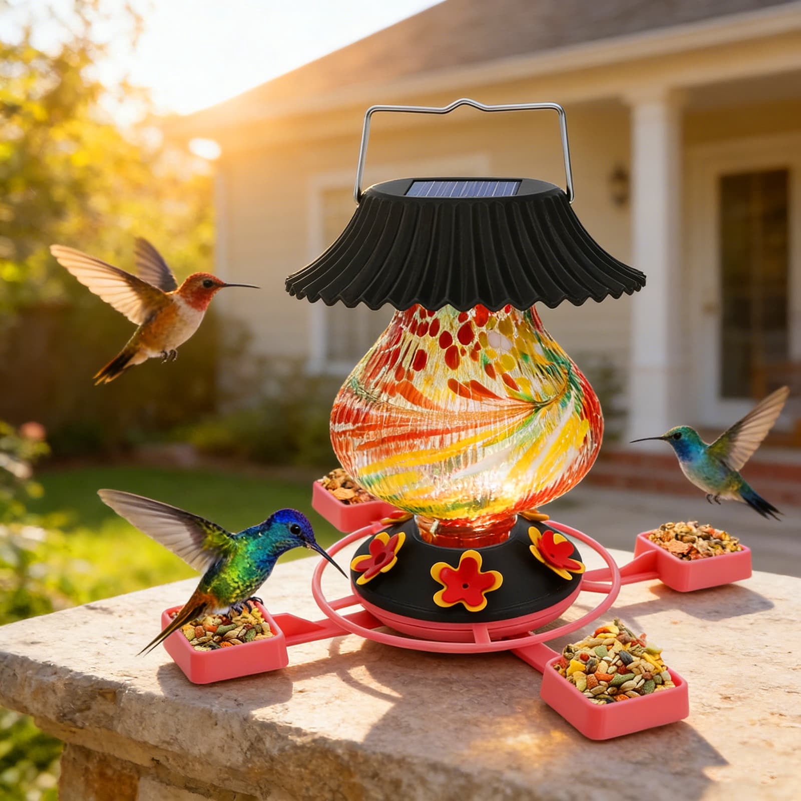 Solar Powered Bird Feeder Camera with 1080P HD and Intelligent Species Recognition, Outdoor Wireless Feeder Cam with Night Vision, App-Enabled Backyard Birding Monitor
