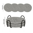 thumbnail image 3 of 4 Pack Round Cotton Yarn Woven Placemats, Linen Heat Resistant Table Trivets, Insulating Dish Coaster Set, Matching Storage Rack Included For Kitchen Dining Table Decor, 3 of 7