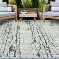 thumbnail image 3 of 5x8 Water Resistant, Indoor Outdoor Rugs for Patios, Front Door Entry, Entryway, Deck, Porch, Balcony | Outside Area Rug for Patio | Black, Stripe | Size: 5'3'' x 7'3'', 3 of 7