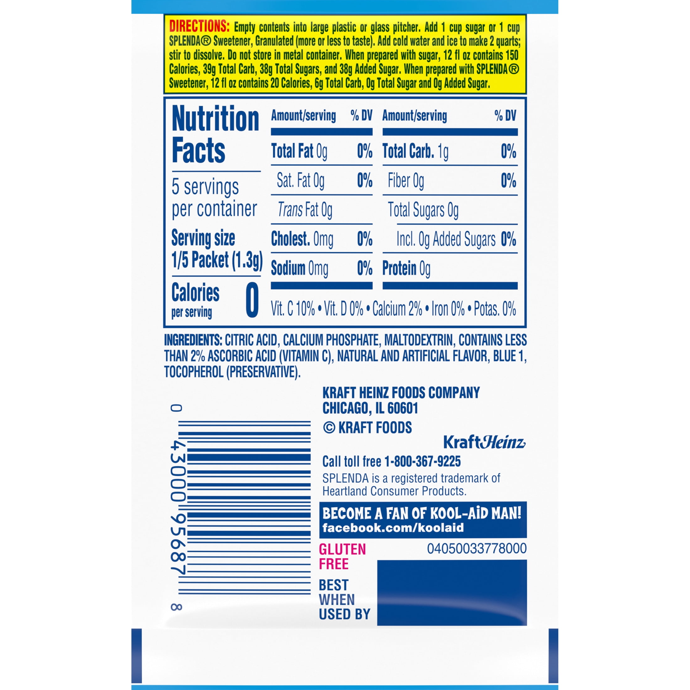 Kool-Aid Unsweetened Drink Mix, 1 Packet, for Flavorful Hydration and Shareable Refreshment, Mixed Berry, Good Source of Vitamin C, Caffeine Free, 0.22 oz