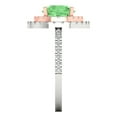 thumbnail image 3 of Halo Engagement Ring for Women - 2.6ct Simulated Green Diamond in 18K White/Rose Gold Promise Ring, 3 of 5