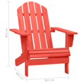 thumbnail image 4 of vidaXL Garden Adirondack Chair Solid Fir Wood Red, 4 of 4
