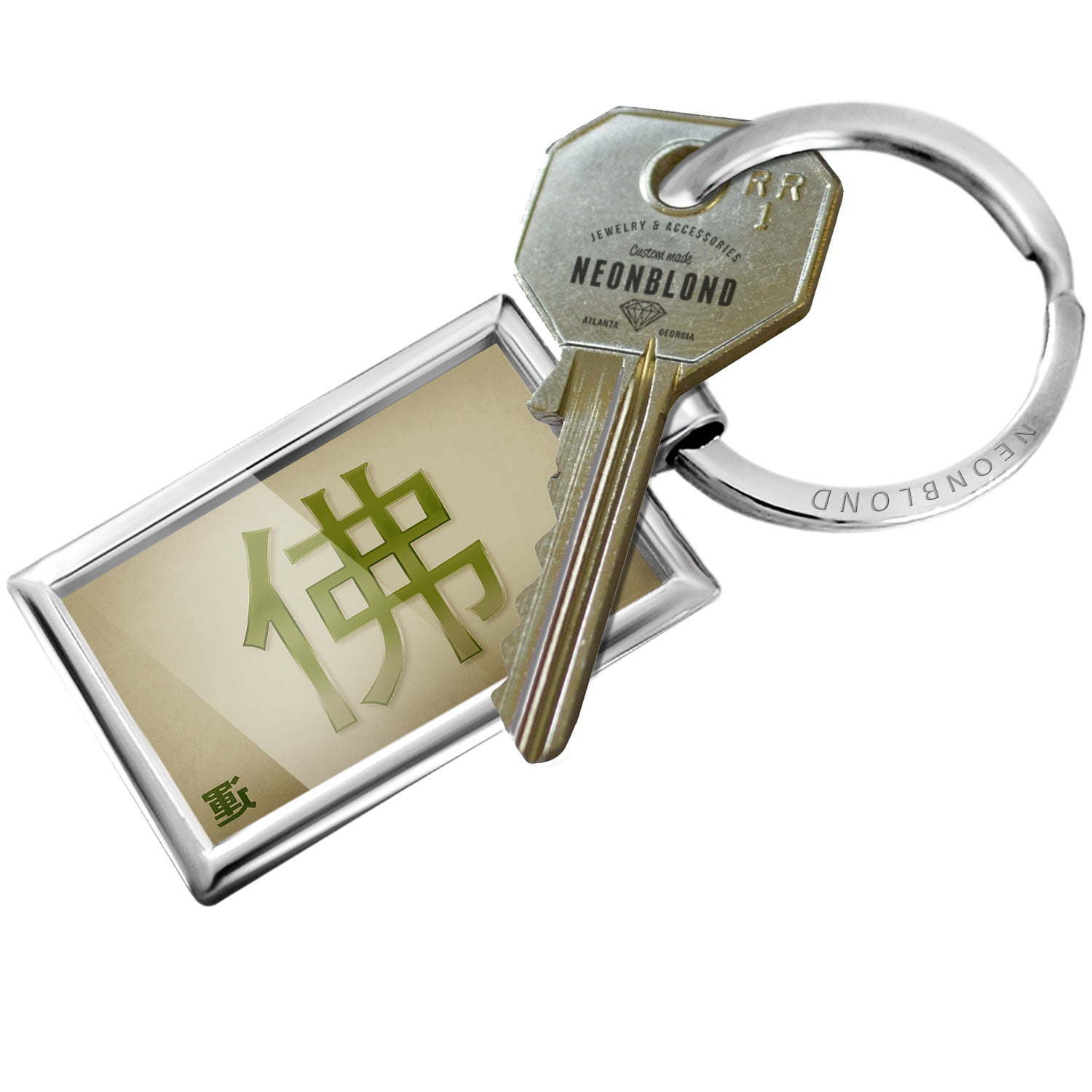 Craft Buddha Palm Buddhism Palm Bag Pendant Keychain Key Ring Car Charms Keyfob 