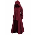 thumbnail image 1 of Pompotops Femmes Blouse en Vrac Tops Pull Grande Taille Manteau Robe Rétro Élasticité à Capuche, 1 of 1