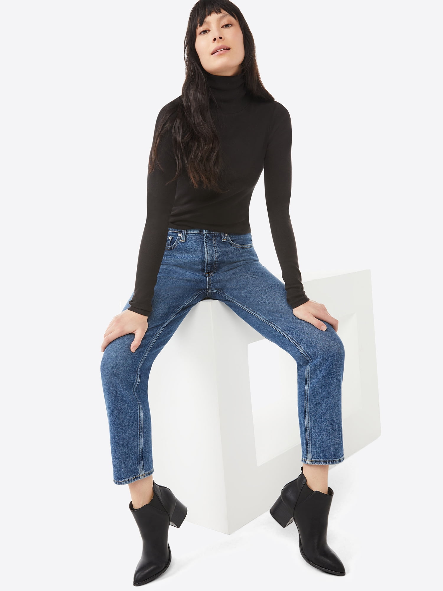 Rib Turtleneck Sweater, Lightweight 