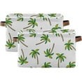 thumbnail image 7 of Coolnut Large Foldable Storage Bin Tropical Palm Trees Fabric Storage Baskets Collapsible Decorative Baskets Organizing Basket Bin with PU Handles for Shelves Home Closet-1Pack Decor Gifts, 7 of 7
