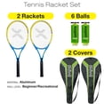 thumbnail image 3 of Xcello Sports 2-Player Aluminum Youth Tennis Racket Set, Includes Two 23" Tennis Rackets, 6 All Court Balls and 2 Carry Cases, Tennis Racket Adult, Blue/Yellow, 3 of 4