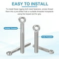 thumbnail image 4 of Uxcell 2 Pcs M20x90mm Shoulder Swing Lifting Eye Bolt, 304 Stainless Steel Metric Full Thread Fisheye Eye Slip Hole Screw Rigging Bolt Metal Fasteners Screws, Silver Tone, 4 of 7