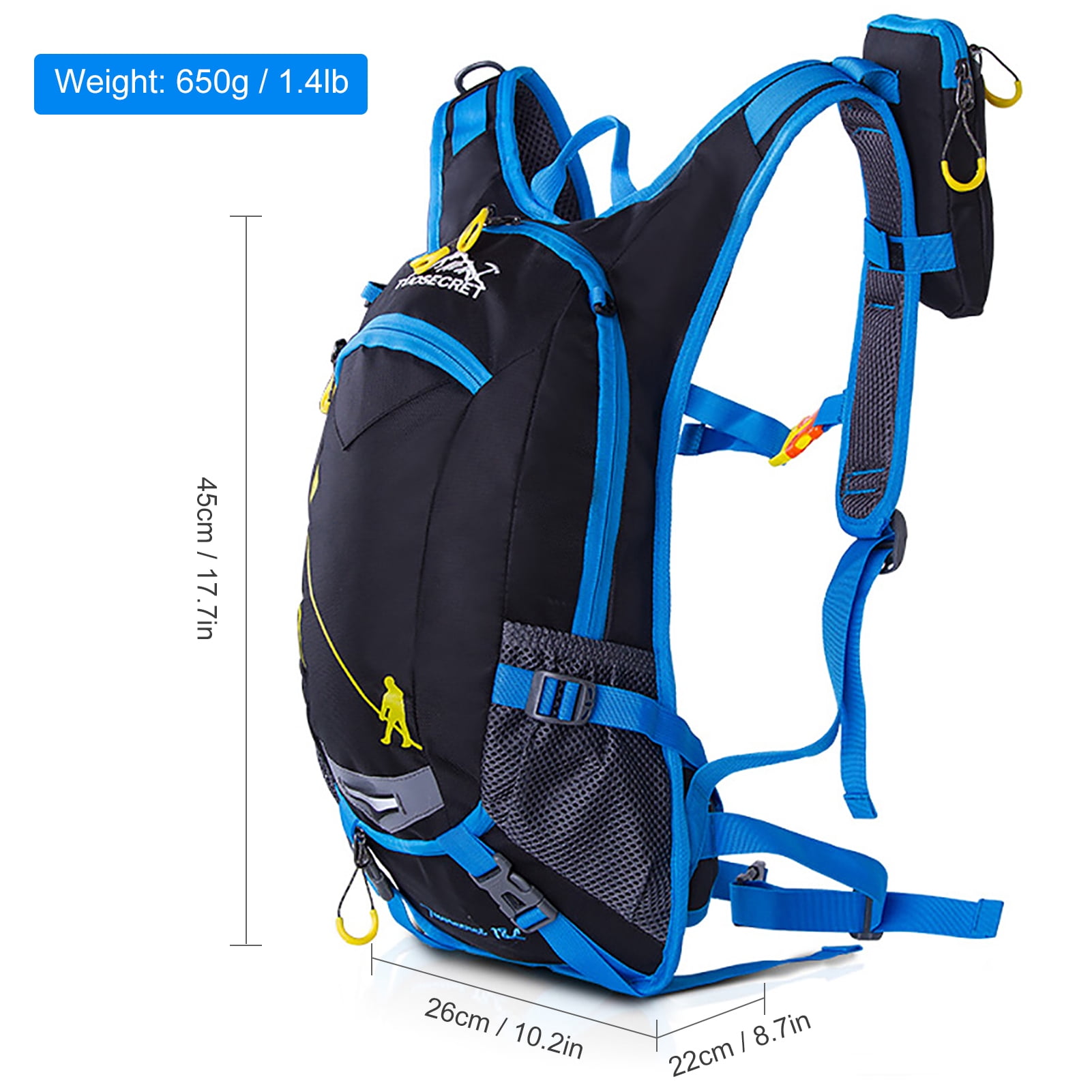 Sac à Dos De Randonnée 40L HWJIANFENG – Rouge/Jaune – Alpinisme, Cyclisme
