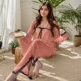thumbnail image 3 of Women Sleepwear New Womens 2 Piece Pajama Sets Ribbed Solid Color Tops and Long Pants Loungewear Set Soft Comfy Long Sleeve Pjs Sleepwear Pajama Set for Women New Pinky 5XL, 3 of 6