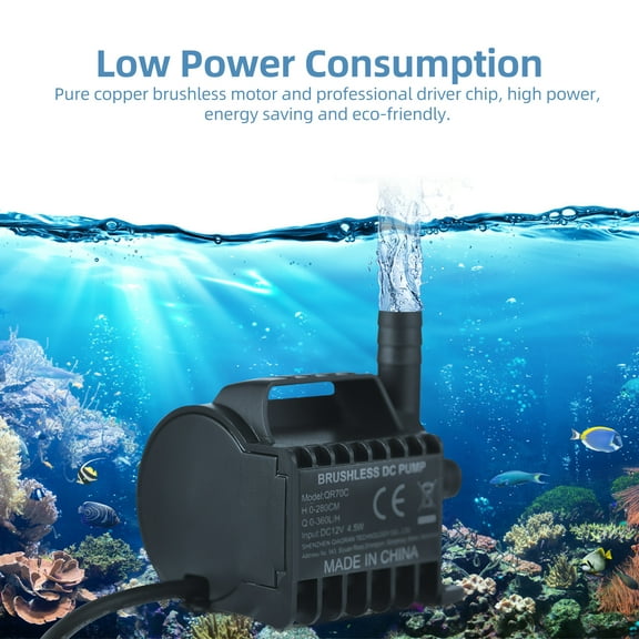 Pump,12v Water Pump Max 9.2ft Lift Suction Cup Submersible 12v Water With Max 9.2ft Pump With Fish Pond 9.2ft Lift 6.5ft Female And Suction Pond Female And Fish Pond