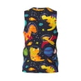 thumbnail image 3 of Easygdp Dinosaurs in Space Men's Mesh Basketball Jersey Quick Drying Sleeveless Shirts Fitted Muscle Tank Tops Sport Round Neck T-Shirt - 3X-Large, 3 of 9