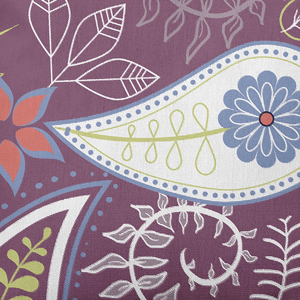 Simply Daisy 16" x 16" Paisley Floral Polyester Indoor/Outdoor Pillow, Purple (1 count)