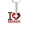 thumbnail image 1 of Suiza national flag World Cup El soporte del llavero de metal del llavero ama a mamá, 1 of 3