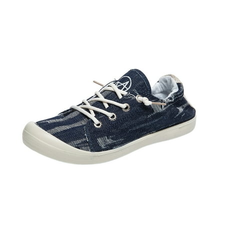 QYZEU Shoes for Women Sandals Casual Womens Shoes Leather for Women Shoes Canvas Flat Shoes Ladies Soft Shoes Light Casual Shoes Walking Lightweight Shoes Blue 41