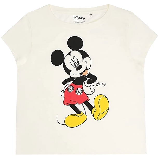 Disney - Set de Pijama Largo Timeless de Mickey Mouse para Mujer (Crema, Negro, Blanco)