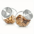 thumbnail image 3 of HLONK JoyJolt AllSides Cookie Jar. Set of 2 Cookie Jars for Kitchen Counter with Lids Candy Jar Dog Treat Container Laundry Detergent Container Large Canisters Half Gallon Glass Jar with, 3 of 6