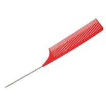 Unique Bargains Wide Tooth Hair Brush Tail Comb for Home Use Styling Comb Plastic Red