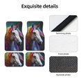 thumbnail image 4 of Honeii Colorful Haired White Horse Print Car Foot Mat Four-Piece Set - Front & Rear Universal Car Floor Mats for SUVs, Trucks, Sedans, 4 of 7