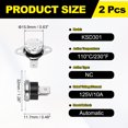 thumbnail image 2 of Uxcell 2Pcs KSD301 Termostato NC 110°C/230°F 10A Interruptor de Control Térmico, 2 of 6