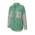 thumbnail image 5 of Qiylii Girls Loose Shirt,Long Sleeve Leopard Splicing Lapel Single-Breated Tops, 5 of 9