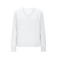 thumbnail image 3 of Loose Fit Pullover With V Neck Design Women's Long Sleeve Polyester Knit Sweater, 3 of 11