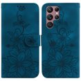 thumbnail image 2 of Compatible with Samsung Galaxy S22 Ultra 5G Embossed Lily Wallet Case with Card Holder PU Leather Flip Cover, 2 of 5