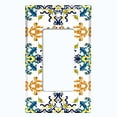 thumbnail image 5 of Metal Light Switch Plate Cover Fancy Green Orange Blue Tile Pattern TIL008, 5 of 13