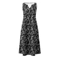 thumbnail image 4 of Gamivast Dresses for Women Sleeveless V Neck Empire Waist A-Line Maxi Dress Floral Print with Pockets Flowy Flattering Wedding Guest Summer Dresses Spring Dresses, 4 of 5