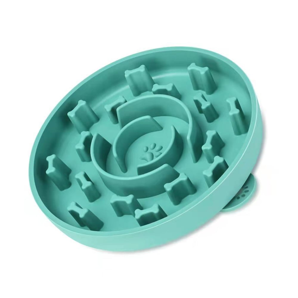 Silicone Slow Feeder Dog Bowl with Suction Cup Slow Feeder Cat Bowl,Slow Down Pets' Eating Speed
