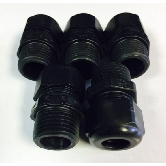 5pcs - (HSK-K) NPT NEMA Black 1/2 NPT Cable Gland for 3X2mm Cable