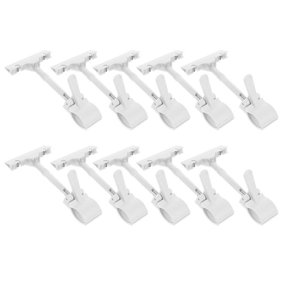 Masteelf 10pcs Double Sided Sign Clips Sign Clamp Holders Display Signs Clothing Rack Sign Advertising Label Rack Sign Holder Stand White
