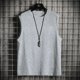 thumbnail image 3 of Sudadera deportiva de verano para hombre con barra transversal, camiseta sin mangas con hombros descubiertos y color sólido, camiseta de manga corta, 3 of 4