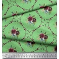 thumbnail image 2 of Soimoi Green Moss Georgette Fabric Leaves,Floral & Diamond Geometric Decor Fabric Printed BTY 44 Inch Wide, 2 of 3
