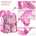 thumbnail image 2 of SANMADROLA Clear Backpack Heavy Duty Transparent Bookbag Teen Girlish Cute Bag Large Capacity See Through Backpacks Stadium Approved Daypack for Middle School College Sport/Travel, 2 of 8