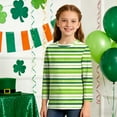 thumbnail image 2 of Tauxra Chandail de la Saint-Patrick pour Adultes, T-Shirt à Manches 3/4 Imprimé Col Rond, T-Shirt Graphique Trèfle Décontracté à Manches Longues pour Activités Festives, 2 of 6