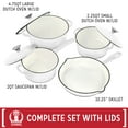 thumbnail image 6 of Basque Enameled Cast Iron Cookware Set, 7-Piece Set, Nonstick, Oven Safe White, 6 of 6