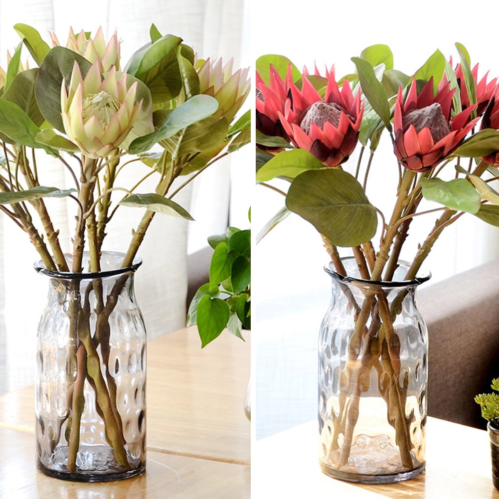 BL_ 1Pc King Protea Artificial Flower Fake Plant DIY Wedding Bouquet Par FE FP 