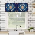 thumbnail image 4 of Sun Moon Valances for Windows Starry Sky Rod Pocket Curtain Valance Window Treatment Short Curtains for Kitchen Living Room, 42"x18", 4 of 5
