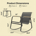 thumbnail image 6 of Aiho 3-Piece Outdoor Rocking Patio Set with Coffee Table, for Porch, Garden, Backyard - Black, 6 of 7
