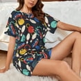 thumbnail image 4 of Honeii Bowling Ball for Women's Summer Pajama Set featuring Soft Short Sleeve Shirt & Matching Bottoms with Convenient Pockets for Relaxed Home Wear-X-Large, 4 of 6