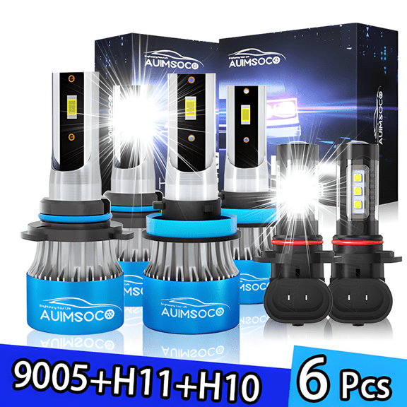 For 2007-2012 2013 Toyota Tundra - 6x 6000K LED Headlights   Fog Light Bulbs Kit Integrated Hi-Lo Lamp 50000 Hours Lifespan