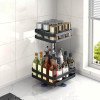 thumbnail image 1 of Especiero giratorio de 360 grados | Organizador metálico de encimera para cocina y escritorio | Estante escalonado blanco para especias, frutas y otros suministros | 36 x 6,5 cm, 1 of 7