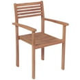 thumbnail image 2 of vidaXL Stackable Garden Chairs with Cushions 8 pcs Solid Teak Wood, 2 of 5