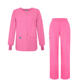 thumbnail image 2 of Adar Universal Women's Scrub Set - Warm-Up Scrub Jacket and Elastic Pull-On Pants, 2 of 6