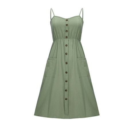 

Long Sleeve Dress for Women Black Dress Women Casual Plain Casual Button Dress Sleeveless Loose Party Long Dress Savings Clearance Deals Dress Pants Women Bridesmaid Dresses Green 3XL
